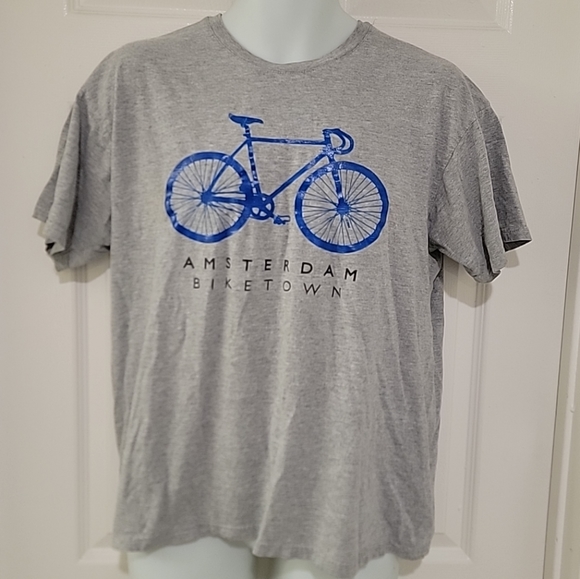 Amsterdam Biketown Fox Originals Grey Shirt Men's Cycling Bike Size Large - Picture 1 of 7